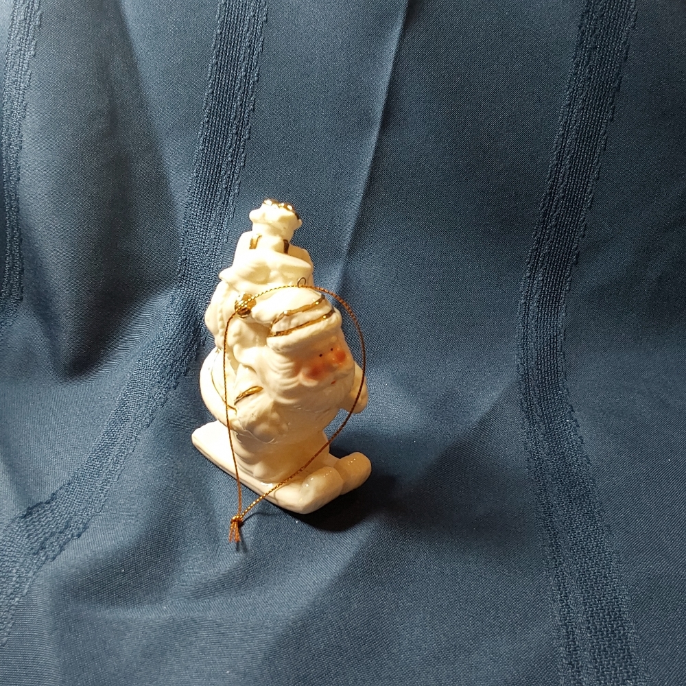 Holiday Home Accent Santa Ornament Hand-Painted Porcelain Figurine